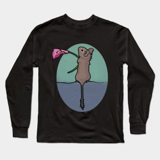 Degu with Flower Long Sleeve T-Shirt